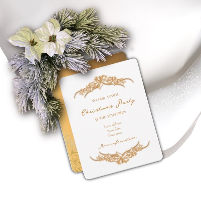 Joy to the World Gold Poinsettia Christmas Card (Creator Uploaded)