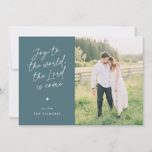 Joy to the World Handwriting Religious Christmas Holiday Card