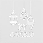 Joy to the World Hanging Ornaments Christmas Embosser<br><div class="desc">Hanging Christmas ornaments and optional 'Joy to the World' typography add a cheerful touch to all your Christmas mail with this pretty embosser design.</div>