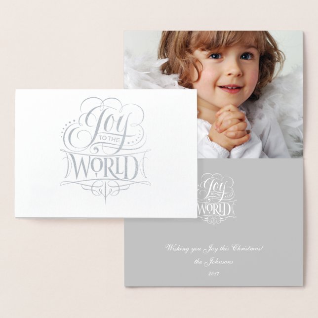 Joy to the World Heavenly Silver Foil Christmas Foil Card (Display)
