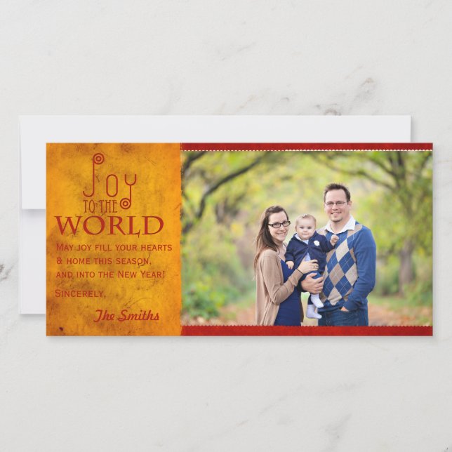 Joy to the World Holiday 8x4 Crimson & Gold (Front)