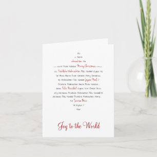 Joy to the World Holiday Card