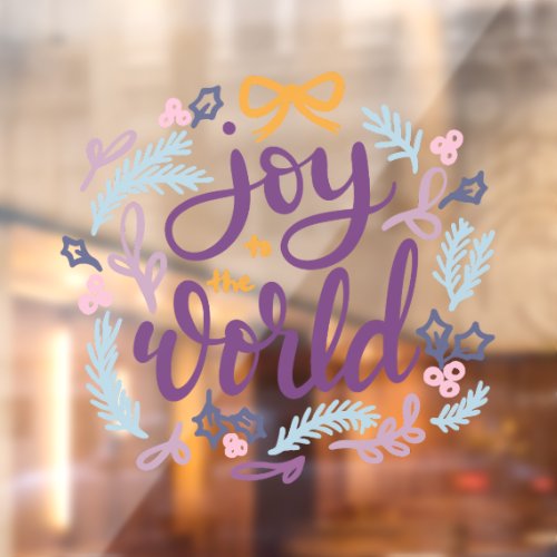 Joy to the World Holiday Design Window Cling