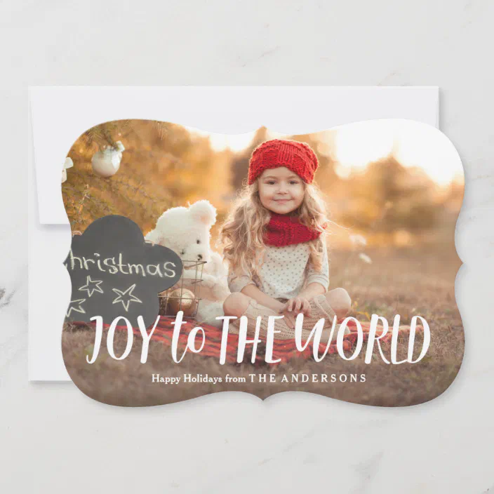 Holiday Christmas Photo Personalized Card Greetings Joy to the World10 Cards 
