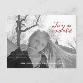 Joy To The World Holiday Photo Christmas Red Black by red_dress at Zazzle