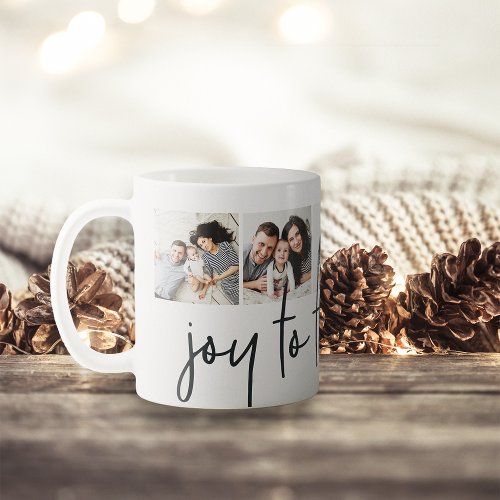 Joy to the World  Holiday Photo Collage Coffee Mug