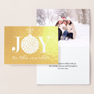 Joy to the World Holiday Photo Foil Card
