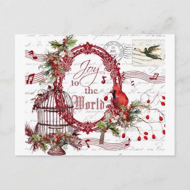 Joy to the world holiday postcard (Front)