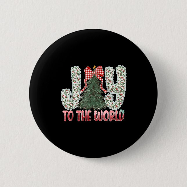 Joy To The World Jesus Christian Christmas Xmas Tr Button (Front)
