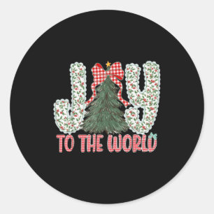 Joy To The World Jesus Christian Christmas Xmas Tr Classic Round Sticker
