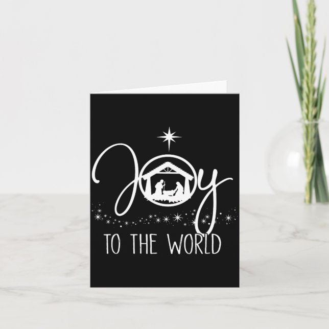 Joy To The World Jesus Christian Nativity Scence C Card (Front)