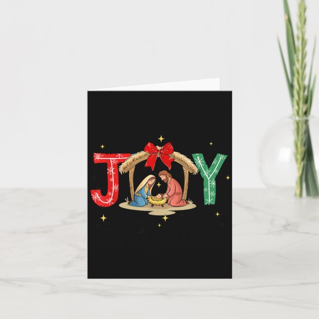Joy To The World Jesus Christian Nativity Scence C Card (Front)