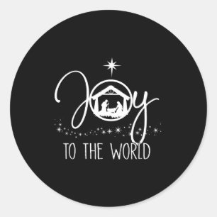 Joy To The World Jesus Christian Nativity Scence C Classic Round Sticker