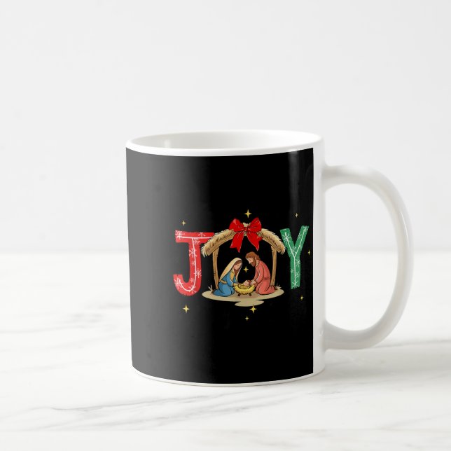 Joy To The World Jesus Christian Nativity Scence C Coffee Mug (Right)