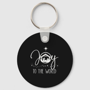 Joy To The World Jesus Christian Nativity Scence C Keychain
