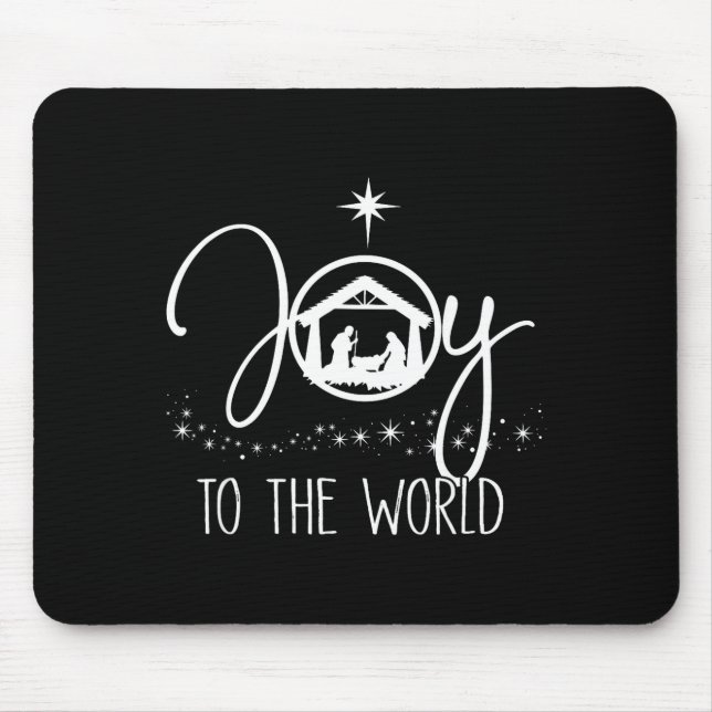 Joy To The World Jesus Christian Nativity Scence C Mouse Pad (Front)