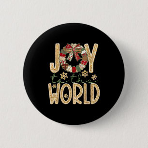 Joy To The World Jesus Christian Snowflake Christm Button