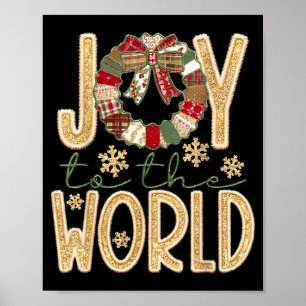 Joy To The World Jesus Christian Snowflake Christm Poster