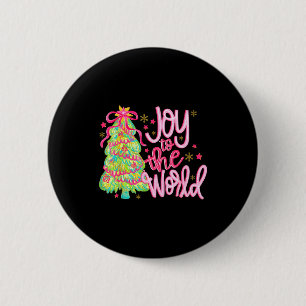 Joy To The World Jesus Christian Xmas Tree Holiday Button