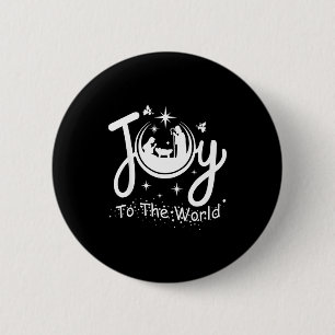 Joy To The World Jesus Christmas Nativity Scene Fa Button