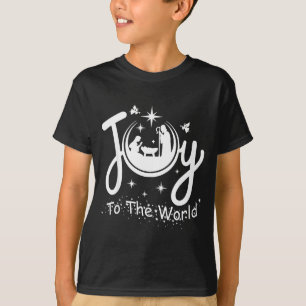 Joy To The World Jesus Christmas Nativity Scene Fa T-Shirt