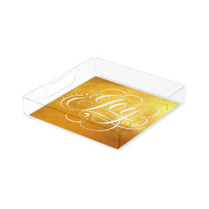 JOY to the World Luxury Gold Christmas Lettering Acrylic Tray