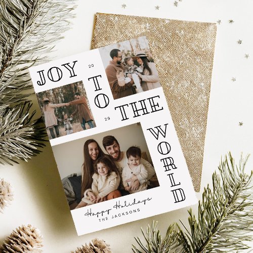 Joy To The World Minimal Christmas Photo Card
