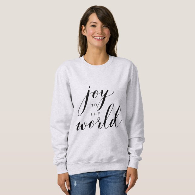 Joy to the World Minimal Christmas Script Hoodie (Front Full)