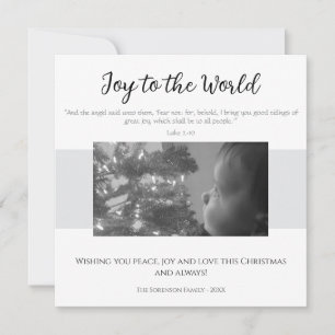 Joy to the World Modern Simple Scripture Christmas Holiday Card