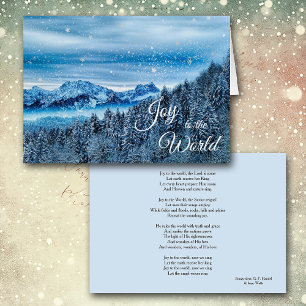 Joy to the World Mountain Forest Christmas Cards