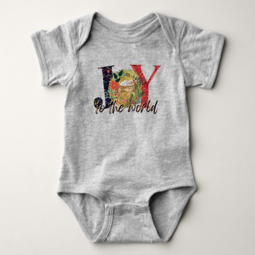 Joy To The World  Nativity Baby Bodysuit