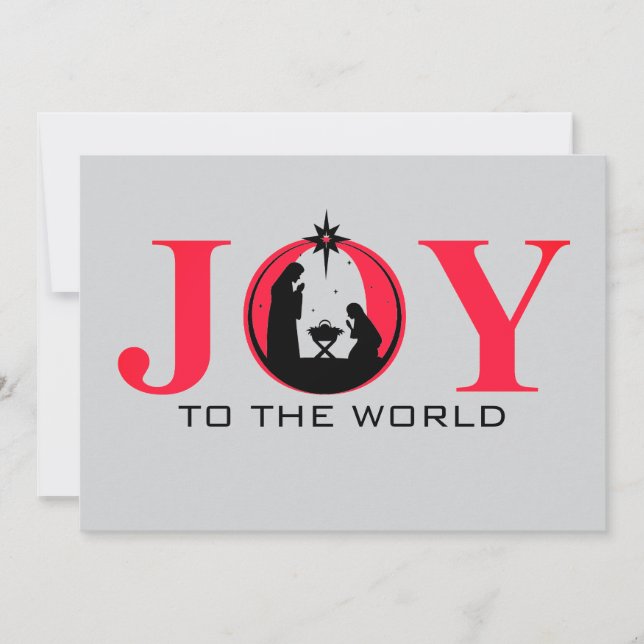 Joy to the World Nativity Christmas  Holiday Card (Front)