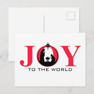 Joy to the World Nativity Christmas Postcard