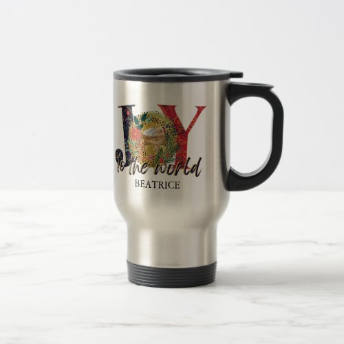 Joy To The World  Nativity Christmas Two_Tone Coff Travel Mug