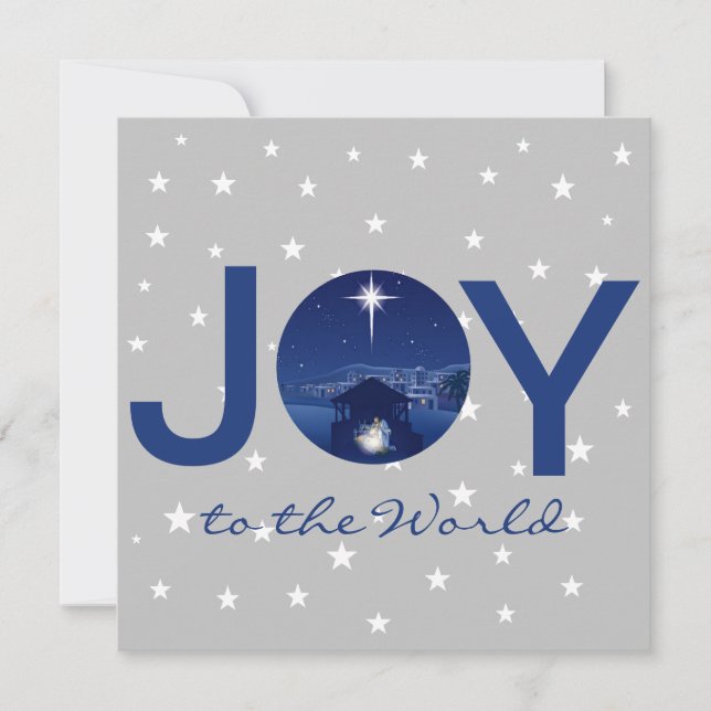 Joy to the World nativity  Holiday Card (Front)