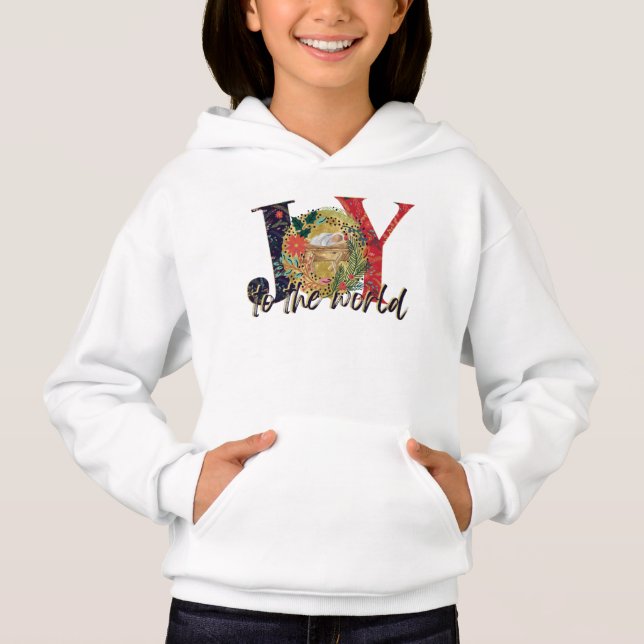 Joy To The World  Nativity  Hoodie (Front)