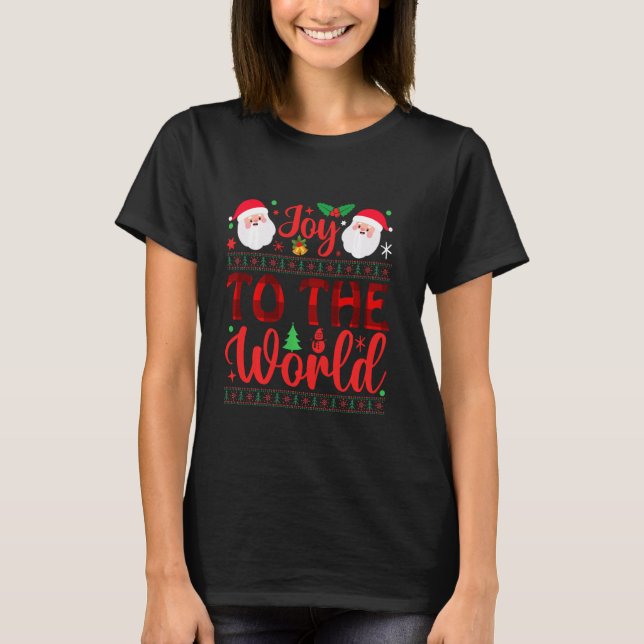 Joy To The World Nativity Jesus Christian Mange In T-Shirt (Front)