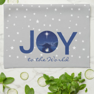 Joy to the World nativity Kitchen Towel