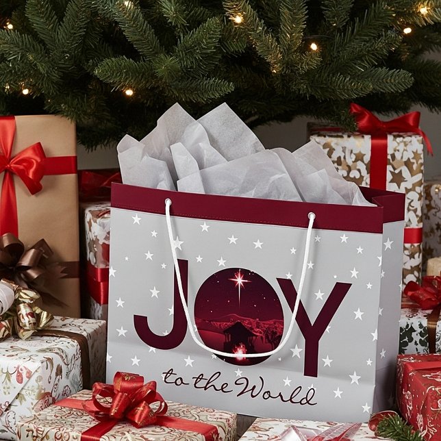 Joy to the World nativity  Large Gift Bag (Creator Uploaded)