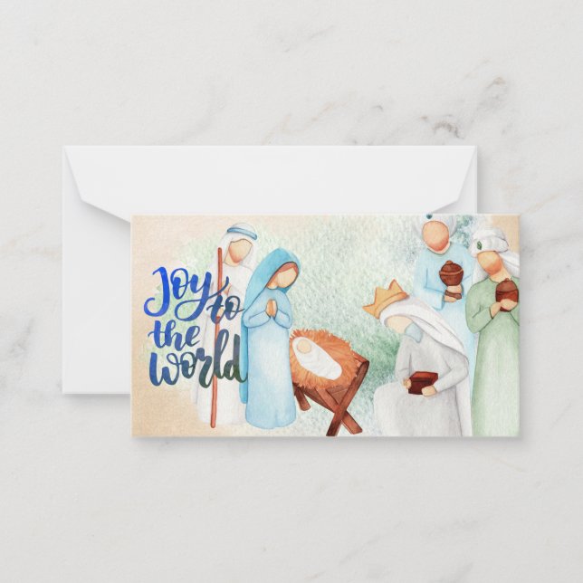 Joy To The World Nativity Note Card (Front)