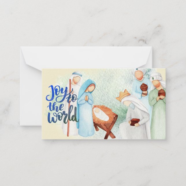 Joy To The World Nativity Note Card (Front)