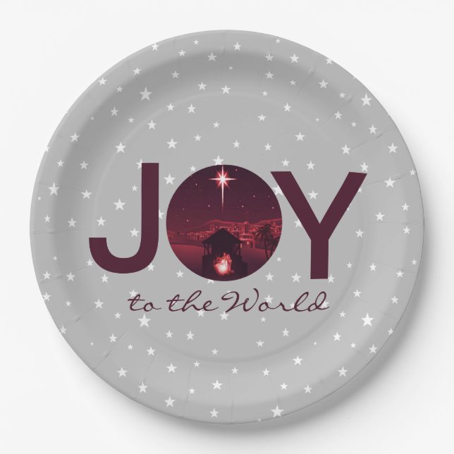 Joy to the World nativity   Paper Plates (Front)