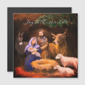 Joy to the world, nativity scene, Magnetic Card (Front/Back)