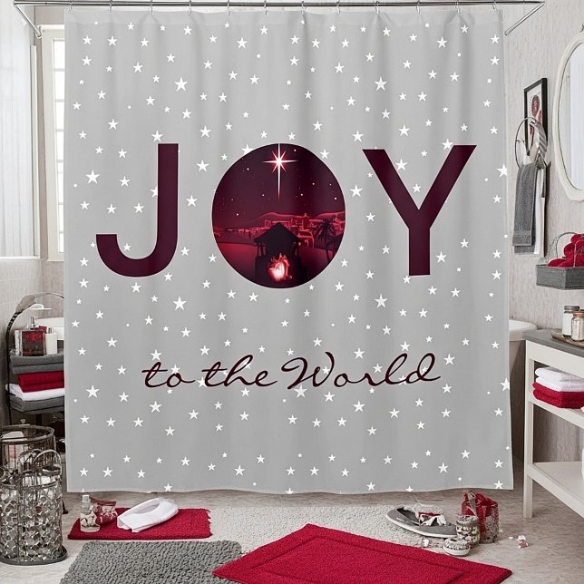 Joy to the World nativity   Shower Curtain (Creator Uploaded)