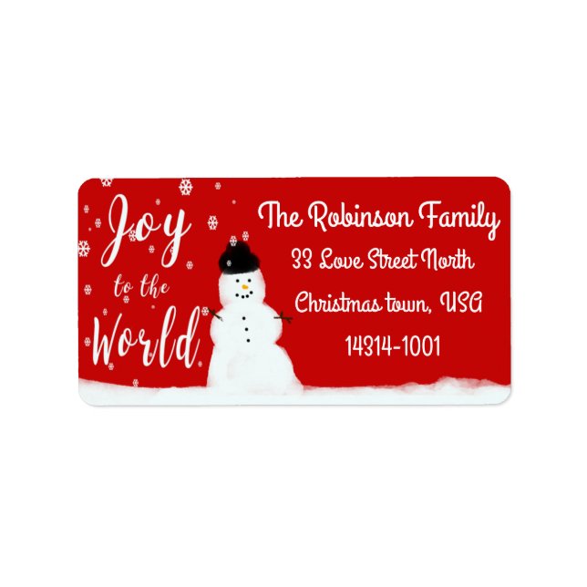 Joy to the World Personalize labels (Front)