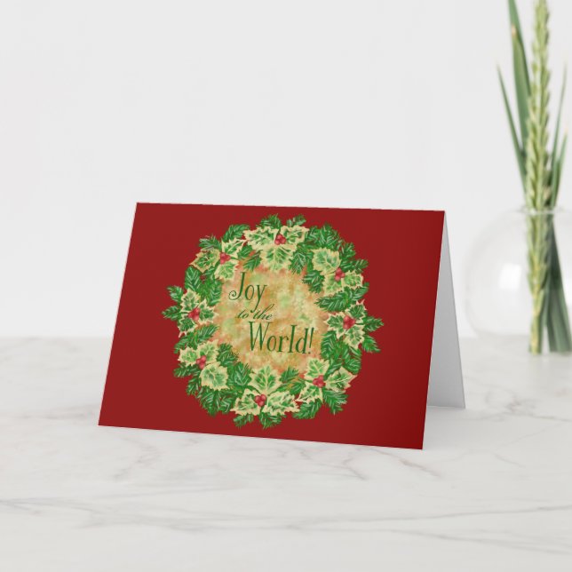 Joy to the World Personalized Christmas Card (Front)