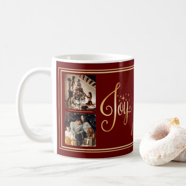 Joy to the World Personalized Red Mug (With Donut)