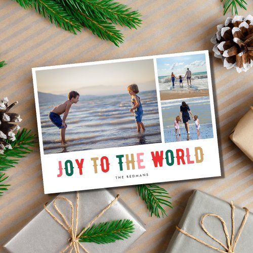 Joy to the World Photo Collage Holiday Card