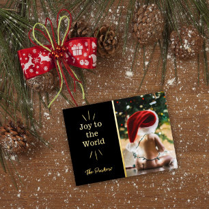 Joy To The World Photo Foil Holiday Postcard