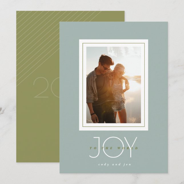 Joy To The World Photo Holiday Card (Front/Back)